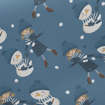 Dancing Girl Snowman Twill