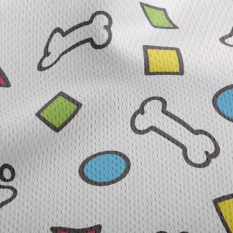 Geometric Toy Dog Bones Athletic Mesh Flat Back