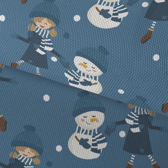 Dancing Girl Snowman Waterproof Oxford