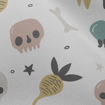 Poisonous Mushrooms And Skulls Chiffon