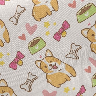 Coquettishly Winking Corgi Twill