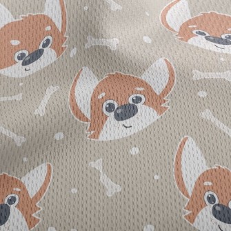 Cute Expression Corgi Athletic Mesh Flat Back
