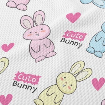 Cute Bonnie Rabbit Birdseye Piqué