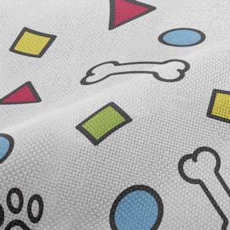 Geometric Toy Dog Bones Performance Linen