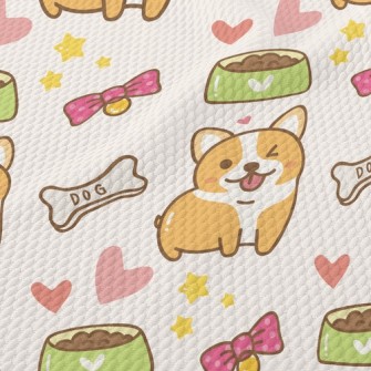 Coquettishly Winking Corgi Birdseye Piqué