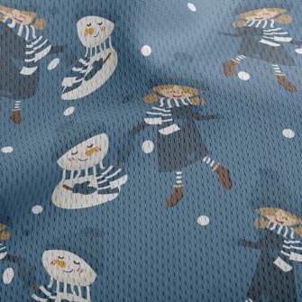 Dancing Girl Snowman Athletic Mesh Flat Back