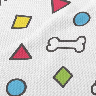 Geometric Toy Dog Bones Birdseye Piqué