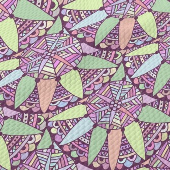 Beautiful Mosaic Flowers Birdseye Piqué