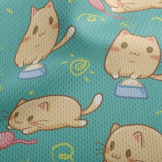Cute Big-eyed Cat Athletic Mesh Flat Back