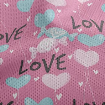 Love Valentine&#39;s Day Candy Athletic Mesh Flat Back