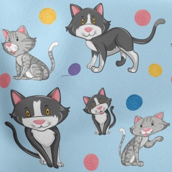 Cat Playing With Yarn Ball Stretch Ponte