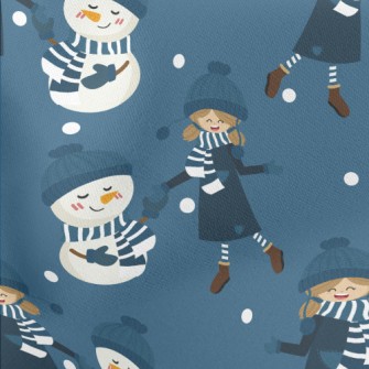 Dancing Girl Snowman Stretch Ponte