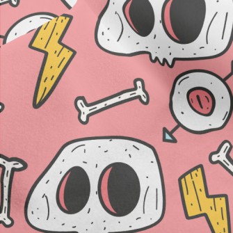 Scary Big Eyes Bones Micro Fleece