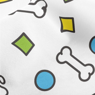 Geometric Toy Dog Bones Micro Fleece