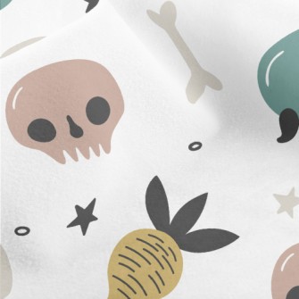 Poisonous Mushrooms And Skulls Micro Fleece