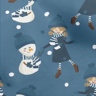 Dancing Girl Snowman Micro Fleece