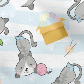 Playful Rolling Cat Micro Fleece