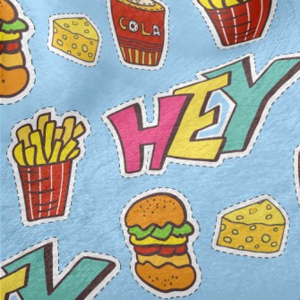 Delicious Burgers And Fries Minky