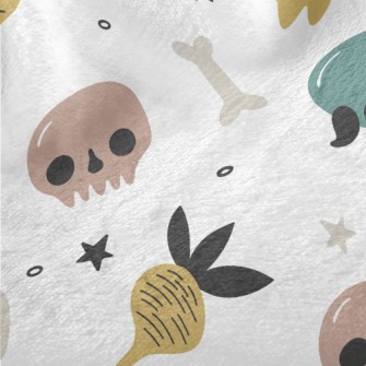 Poisonous Mushrooms And Skulls Minky
