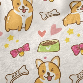 Coquettishly Winking Corgi Minky