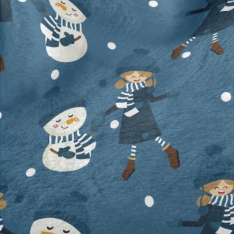 Dancing Girl Snowman Minky