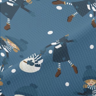 Dancing Girl Snowman Piqué