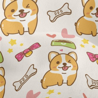 Coquettishly Winking Corgi Lightweight Performance Linen