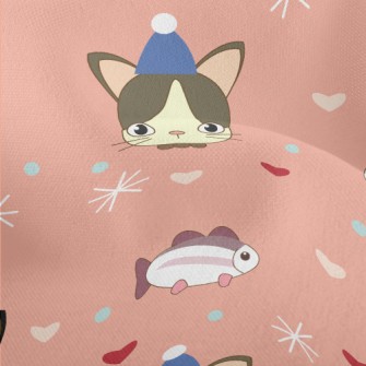 Kitten Celebrates Birthday Lightweight Performance Linen