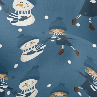 Dancing Girl Snowman Lightweight Performance Linen