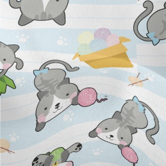 Playful Rolling Cat Lightweight Performance Linen