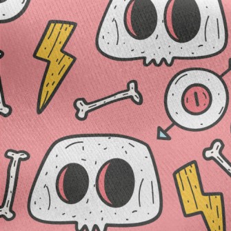 Scary Big Eyes Bones Jersey Backed Fleece