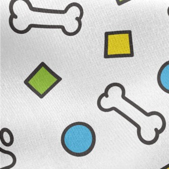 Geometric Toy Dog Bones Jersey Backed Fleece