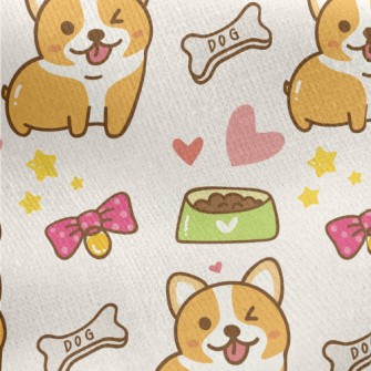 Coquettishly Winking Corgi Jersey Backed Fleece
