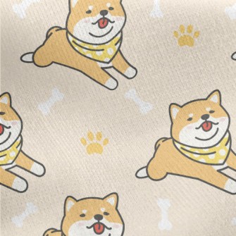 Lazy Shiba Inu With Tongue Sti Jersey Backed Fleece