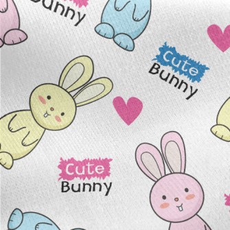 Cute Bonnie Rabbit Jersey Backed Fleece