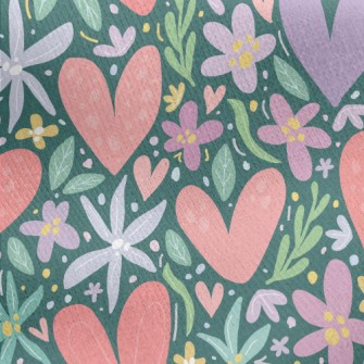 Colorful Garden Love Jersey Backed Fleece