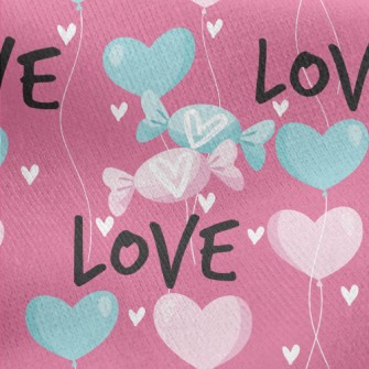 Love Valentine&#39;s Day Candy Jersey Backed Fleece