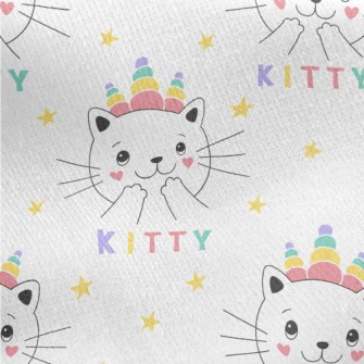 Shy Happy Cat Jersey Backed Fleece