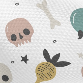 Poisonous Mushrooms And Skulls Pongee