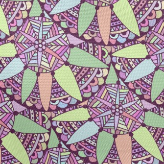 Beautiful Mosaic Flowers Pongee