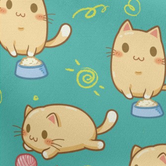 Cute Big-eyed Cat Pongee