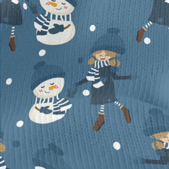 Dancing Girl Snowman Stretch Jersey