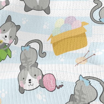 Playful Rolling Cat Stretch Jersey