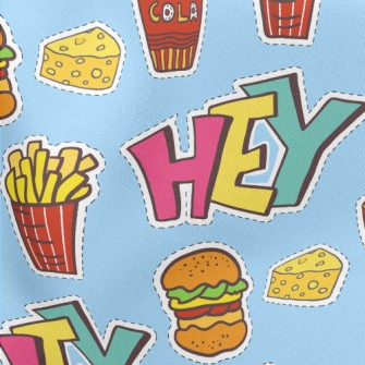 Delicious Burgers And Fries Lightweight Cotton Poplin