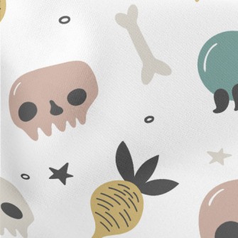 Poisonous Mushrooms And Skulls Lightweight Cotton Poplin
