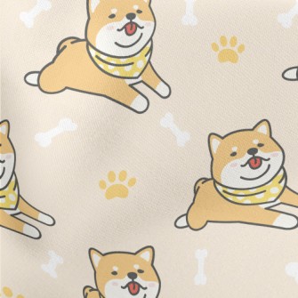 Lazy Shiba Inu With Tongue Sti Lightweight Cotton Poplin
