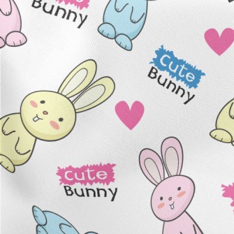 Cute Bonnie Rabbit Lightweight Cotton Poplin