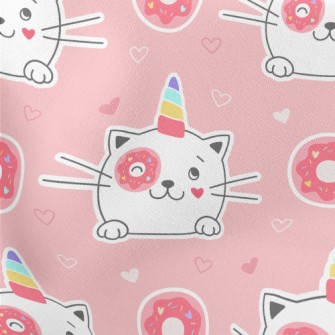 Cat Who Steals Donuts Lightweight Cotton Poplin