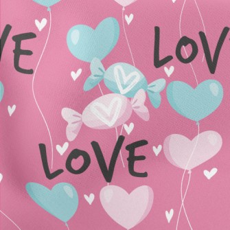 Love Valentine&#39;s Day Candy Lightweight Cotton Poplin