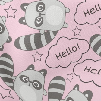 Say Hello Raccoon Lightweight Cotton Poplin